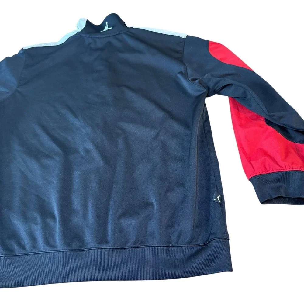 Jordan Track Jacket Full Zip Black Red‎ Gray Jumpman Logo Mens Medium